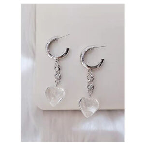 Zinc Alloy Rhinestone Acrylic Heart Trend Drop Earring