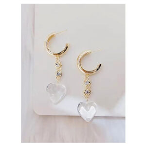 Zinc Alloy Rhinestone Acrylic Heart Trend Drop Earring