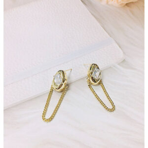 Zinc Alloy Cubic Zirconia Irregular Trend Drop Earring