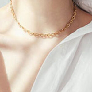 Titanium +long Link chain choker Necklace