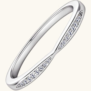 925 Sterling Silver Cubic Zirconia White Minimalist Band Ring